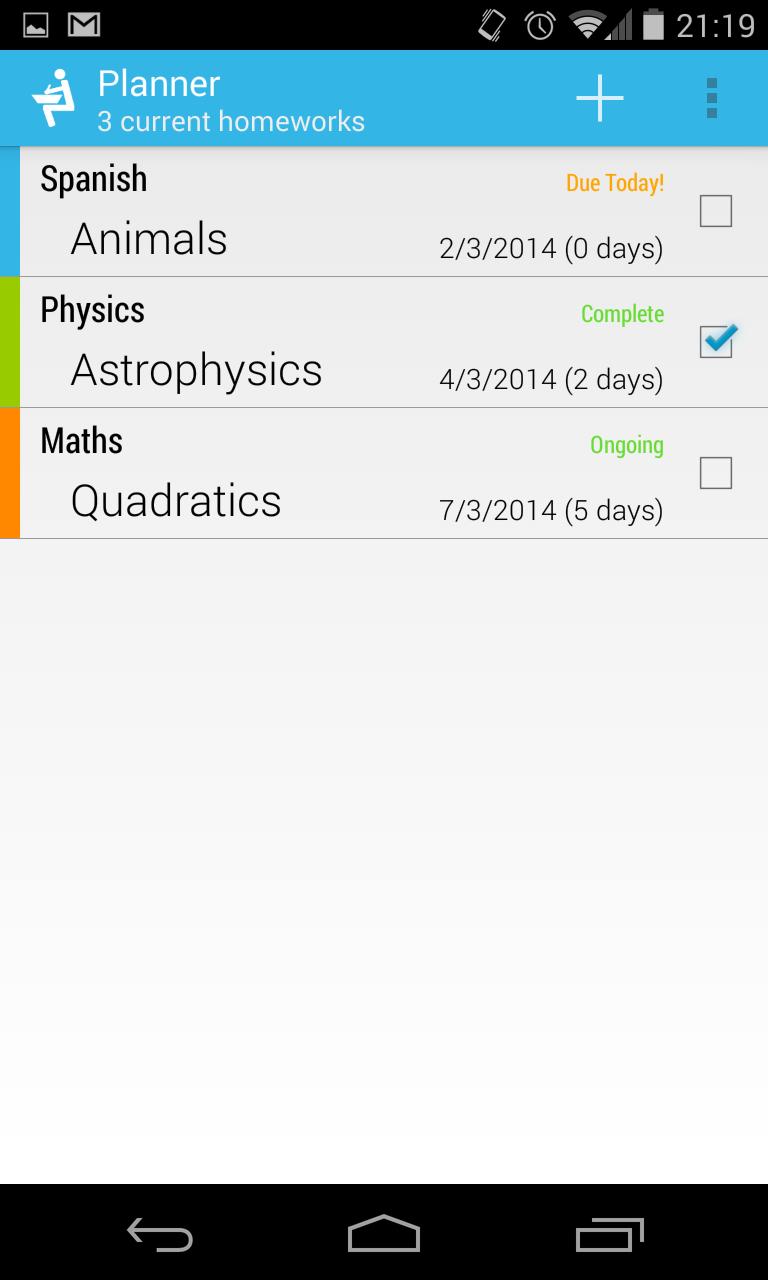 Homework Planner