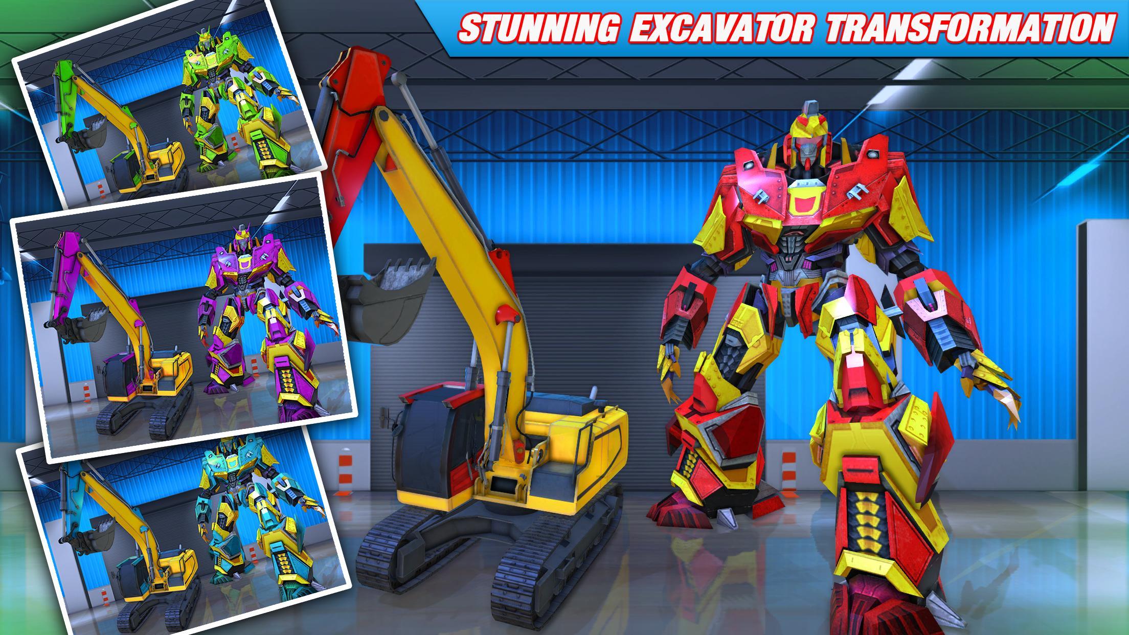 Snow Excavator Robot Car Games
