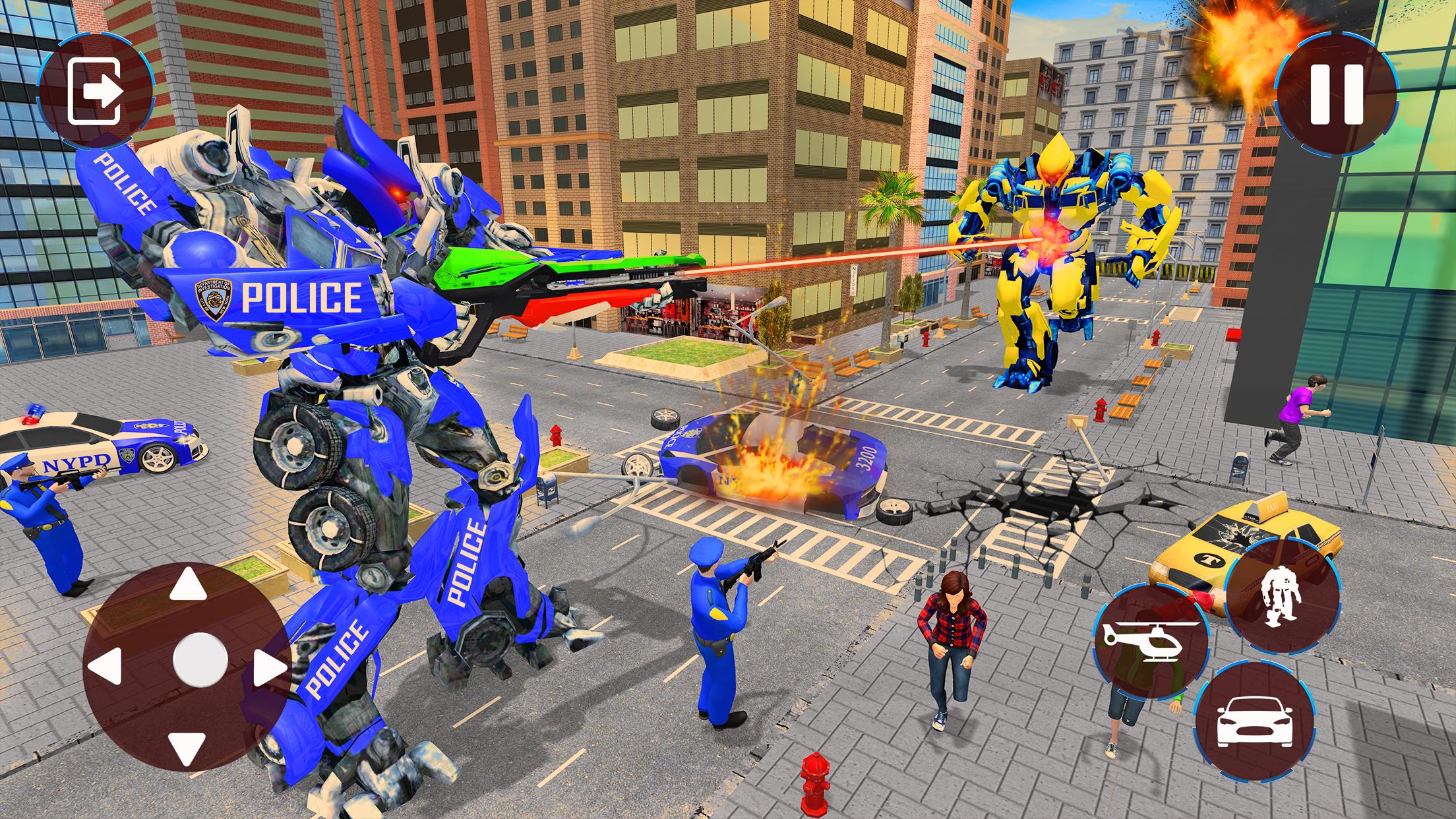 Police Helicopter Robot Transformation