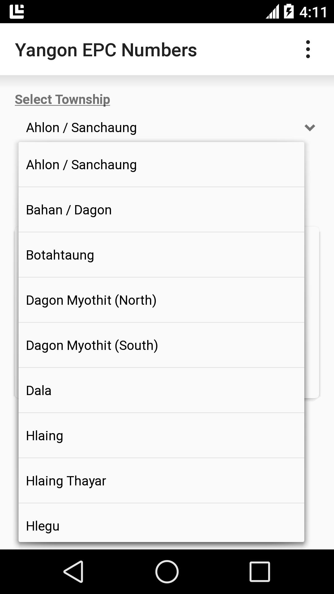 Yangon EPC Numbers