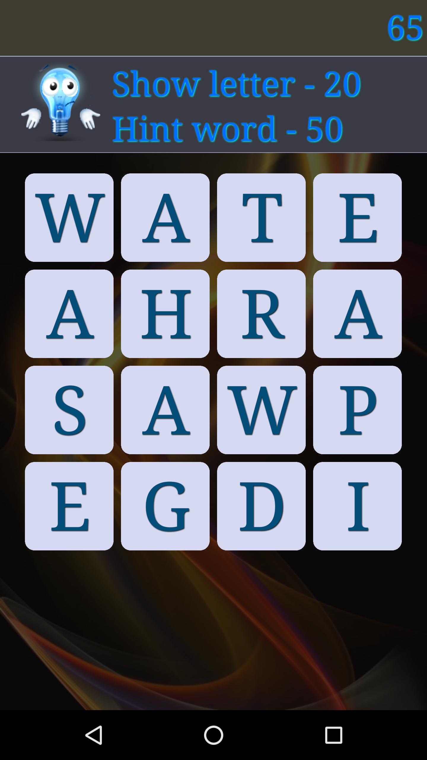 Fill Words. Bulb