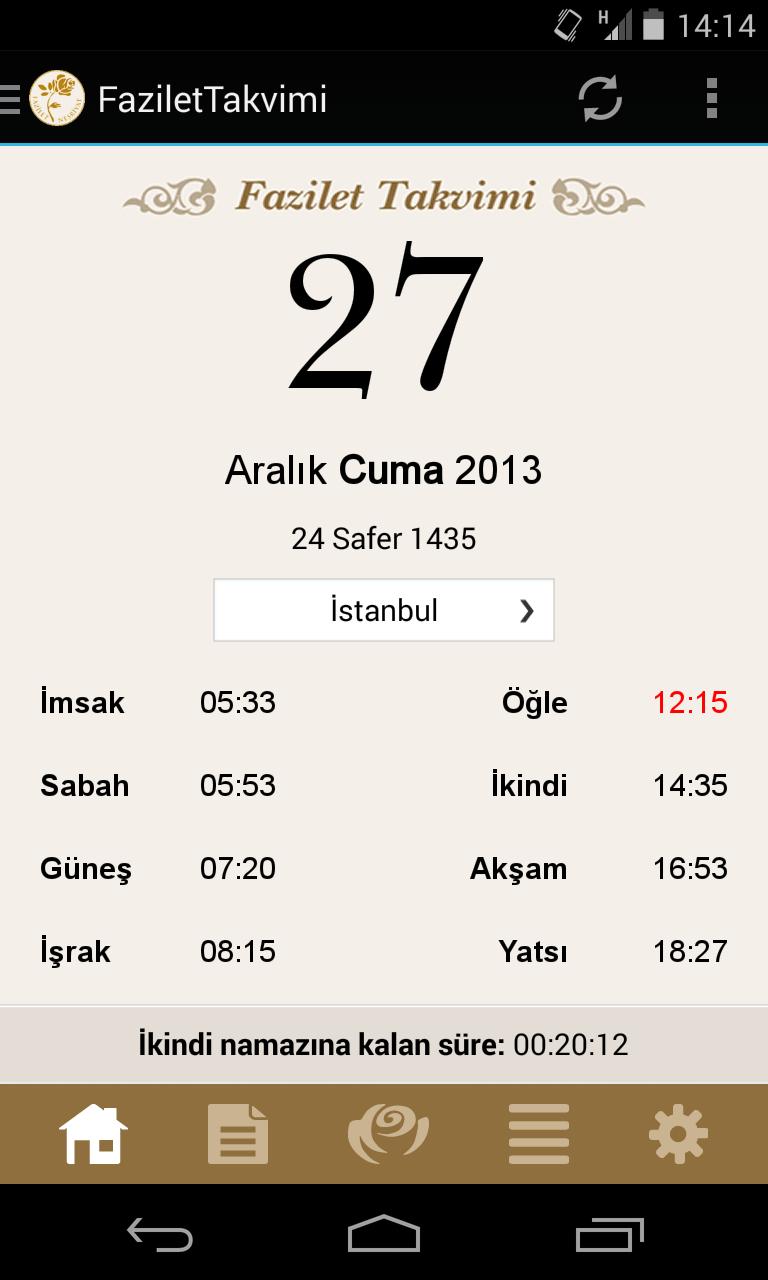 Fazilet Takvimi
