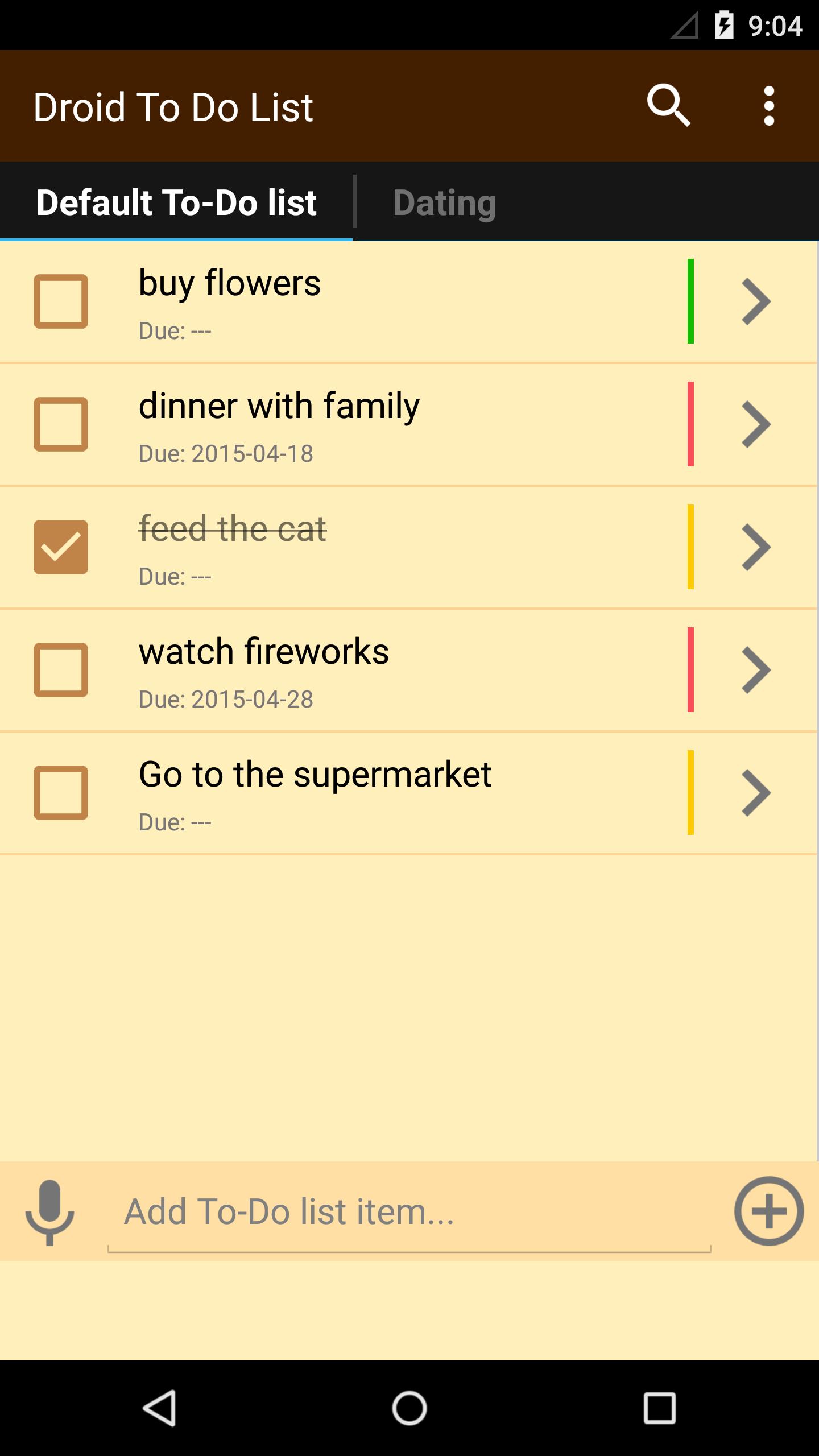 Droid To Do List
