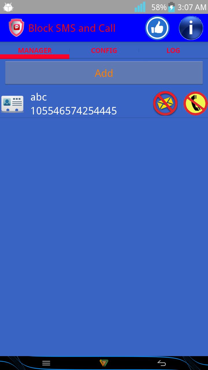 Block SMS and CALL
