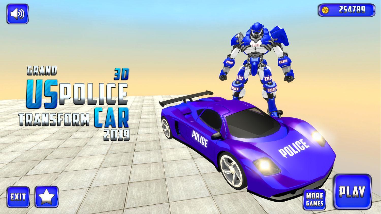 Grand Police Car Robot Transform Rescue Battle