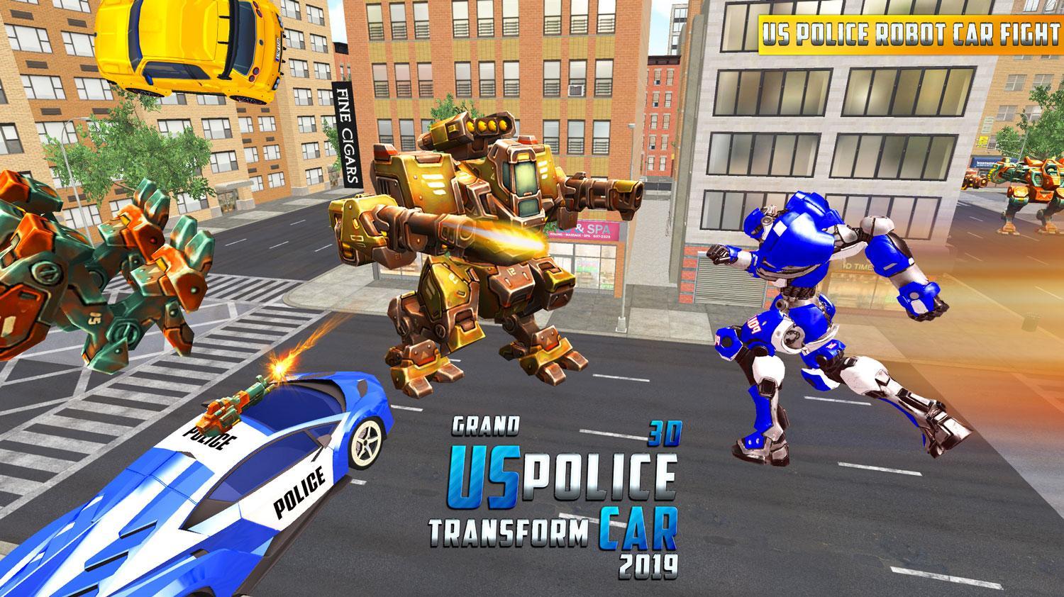 Grand Police Car Robot Transform Rescue Battle