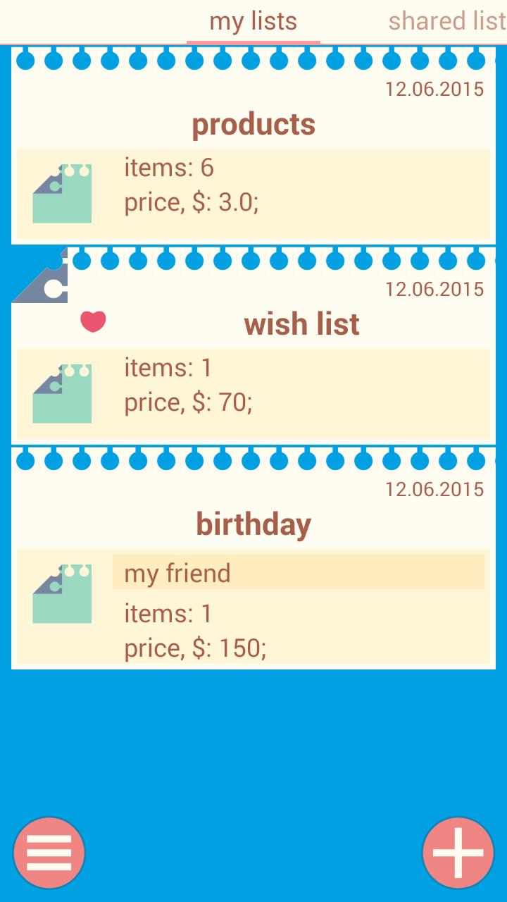 my new lists