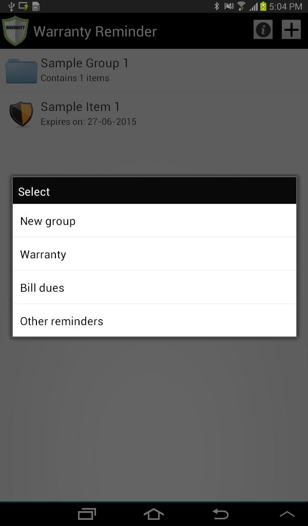 Warranty Reminder
