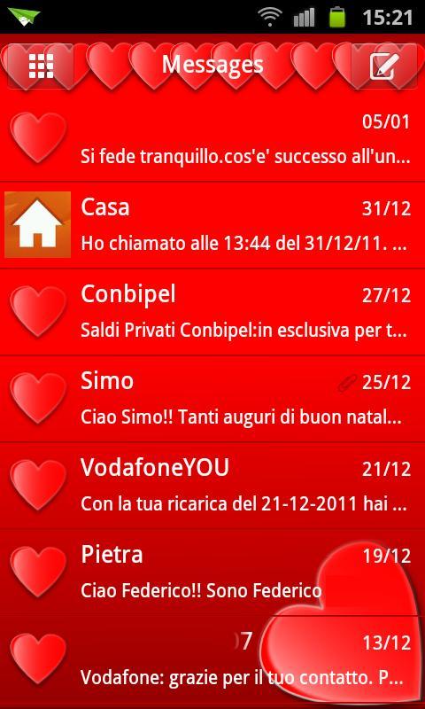 GO SMS Hearts Theme