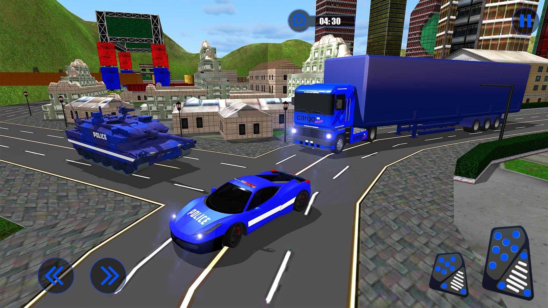 US Police Car Transporter - Plane Simulator