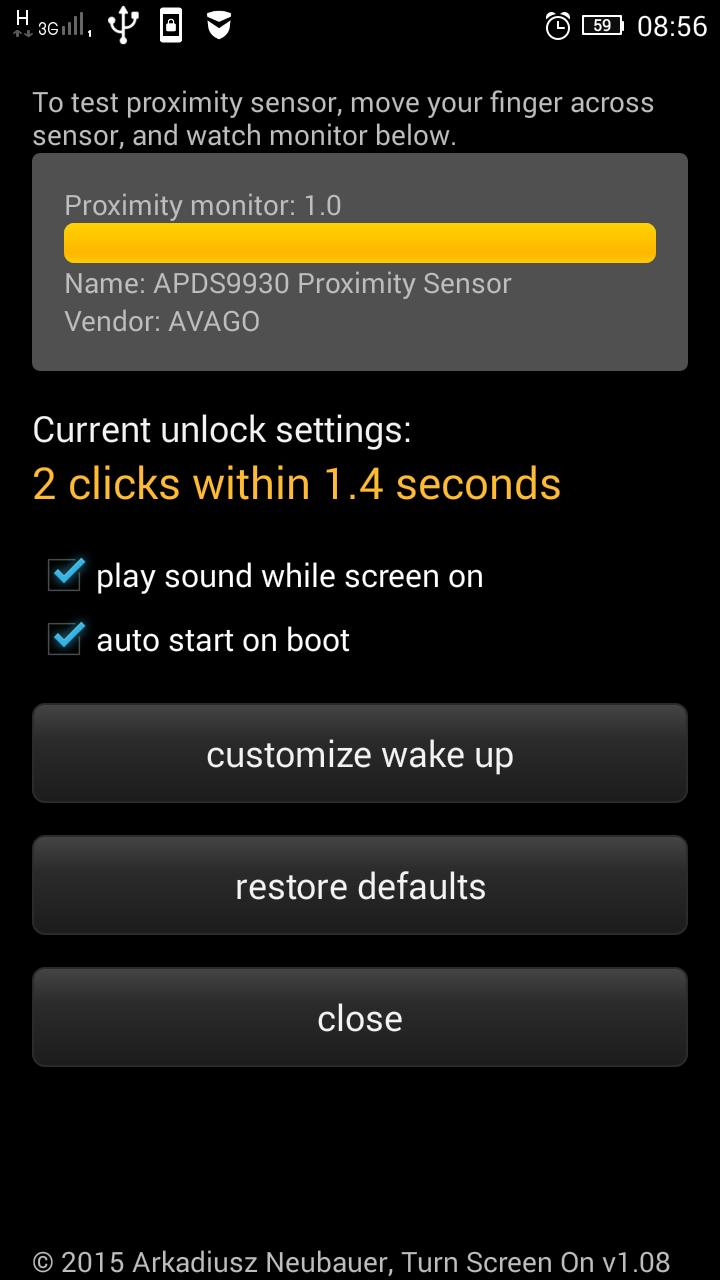 Tap Screen Wake Up