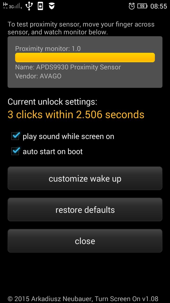 Tap Screen Wake Up