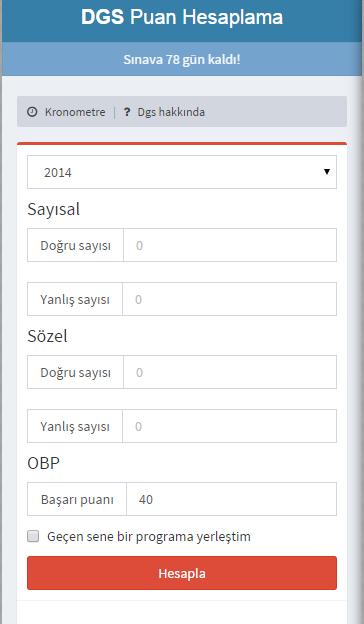 DGS Puan Hesaplama