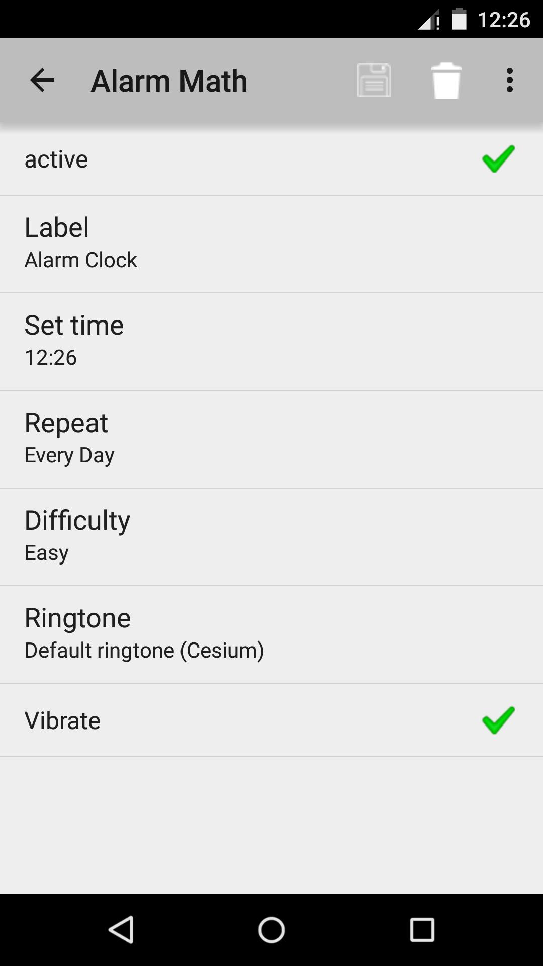 Math Alarm