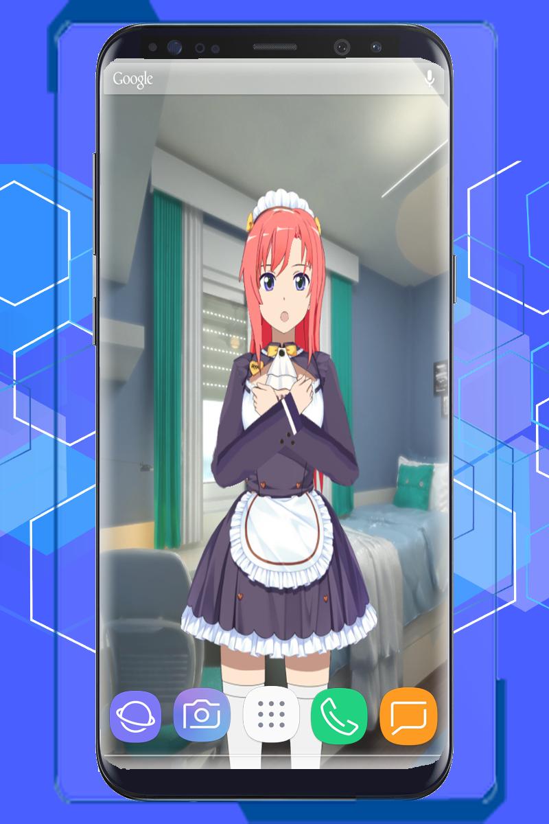 Anime Schoolgirl Interactive Live Wallpaper