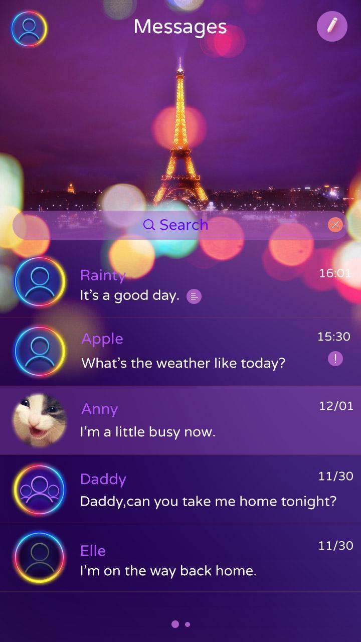 GO SMS DREAM PARIS THEME