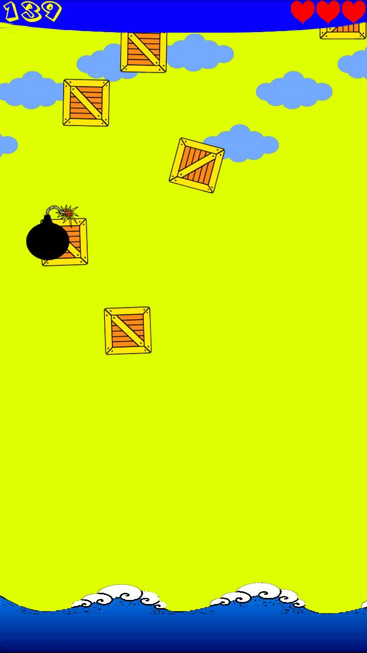 Blow up falling boxes