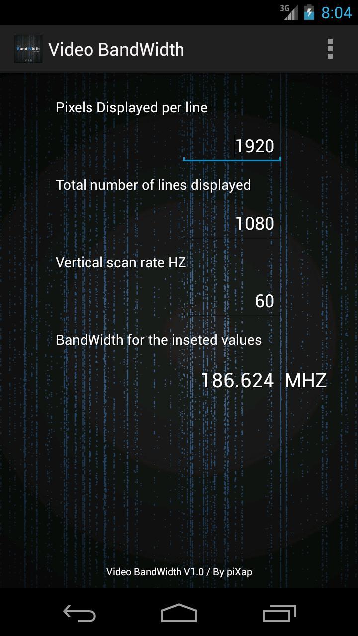 Video BandWidth